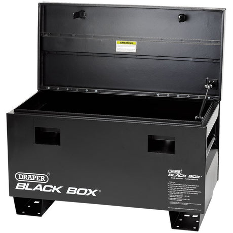 Black tool chest with 'Draper Black Box' branding on a white background