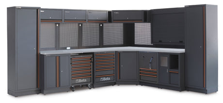 Beta C45 Pro 2.0 Large gray and black storage system with multiple cabinets and drawers on a white background