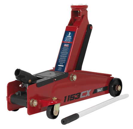 Sealey 1153CX Trolley Jack 3tonne Long Chassis Heavy - Duty - Trolley Jacks - SLY-5333 - Sealey Tools UK - Workshop Tool Storage