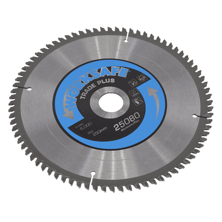 Sealey 25080/Ali Aluminium Cutting TCT Saw Blade 250 x 30mm - 80tpu - 25080/Ali - Sealey Tools UK - Workshop Tool Storage