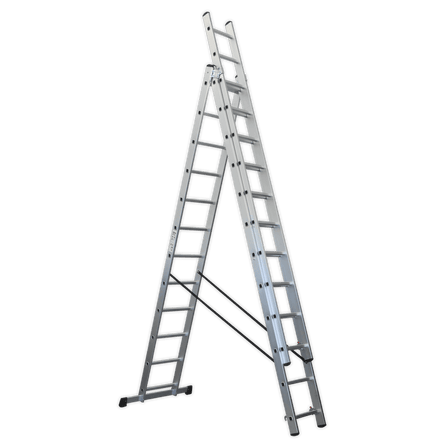 Sealey ACL312 Aluminium Extension Combination Ladder 3x12 EN 131 - ACL312 - Sealey Tools UK - Workshop Tool Storage