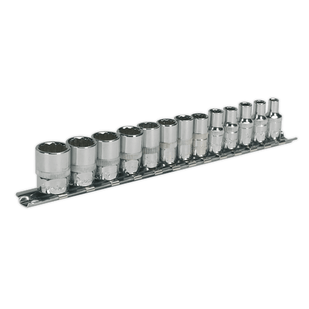 Sealey AK2680 Socket Set 13pc 1/4"Sq Drive 12pt WallDrive® Metric - AK2680 - Sealey Tools UK - Workshop Tool Storage