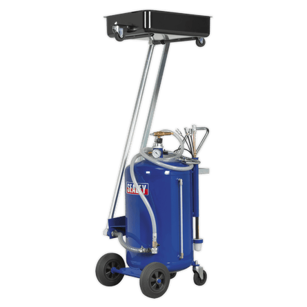 Sealey AK462DX Mobile Oil Drainer with Probes 80L Cantilever Air Discharge - AK462DX - Sealey Tools UK - Workshop Tool Storage