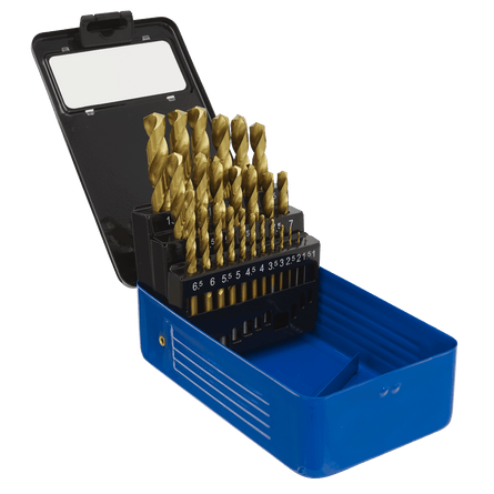 Sealey AK4725 HSS Fully Ground Drill Bit Set 25pc DIN 338 Metric - AK4725 - Sealey Tools UK - Workshop Tool Storage
