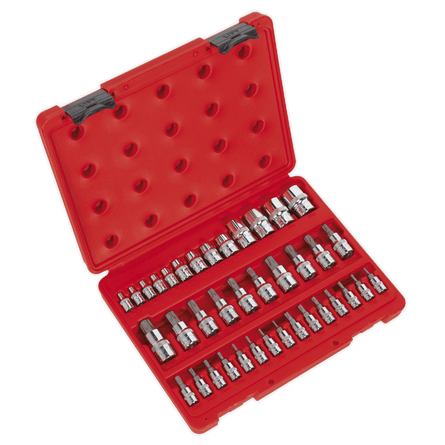 Sealey AK6197 TRX - Star* Socket & Security Socket Bit Set 38pc 1/4", 3/8" & 1/2"Sq Drive - AK6197 - Sealey Tools UK - Workshop Tool Storage
