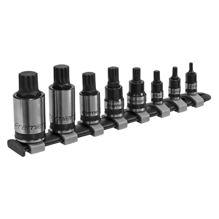 Sealey AK6214B Spline Socket Bit Set 8pc 1/4", 3/8" & 1/2"Sq Drive Black Series - AK6214B - Sealey Tools UK - Workshop Tool Storage