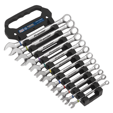 Sealey AK63950 Combination Spanner Set Anti - Slip 12pc Metric - Platinum Series - AK63950 - Sealey Tools UK - Workshop Tool Storage