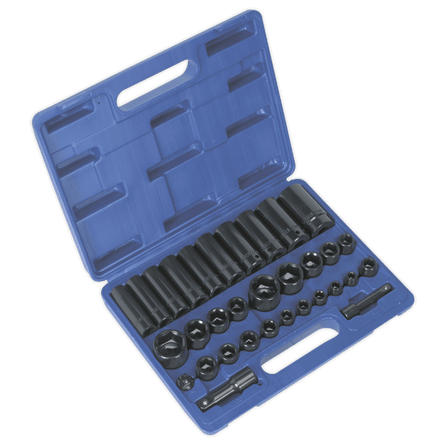 Sealey AK681 Impact Socket Set 32pc Standard/Deep 3/8" & 1/2"Sq Drive Metric/Imperial - AK681 - Sealey Tools UK - Workshop Tool Storage