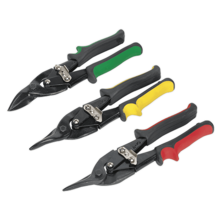 Sealey AK6907 Aviation Tin Snips Set 3pc - AK6907 - Sealey Tools UK - Workshop Tool Storage
