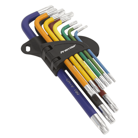 Sealey AK7193 TRX - Star* Key Set 9pc Colour - Coded Long - AK7193 - Sealey Tools UK - Workshop Tool Storage