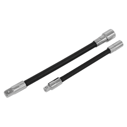 Sealey AK7341 Flexible Extension Adaptor Set 2pc 1/4"Sq x 150mm & 3/8"Sq x 200mm - AK7341 - Sealey Tools UK - Workshop Tool Storage