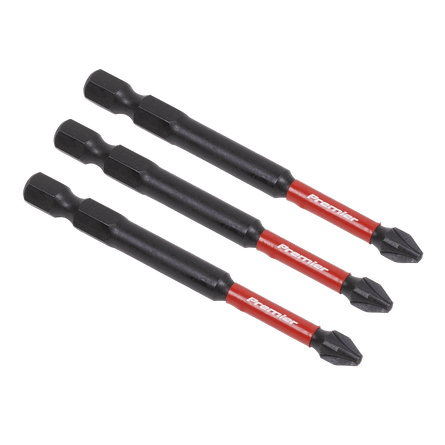 Sealey AK8258 Pozi 2 Impact Power Tool Bits 75mm - 3pc - AK8258 - Sealey Tools UK - Workshop Tool Storage
