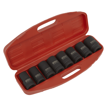 Sealey AK888M Impact Socket Set 8pc Deep 1"Sq Drive - Metric - AK888M - Sealey Tools UK - Workshop Tool Storage