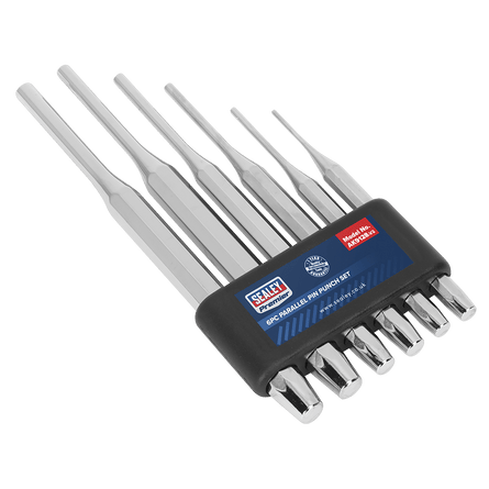 Sealey AK9128 Parallel Pin Punch Set 6pc - AK9128 - Sealey Tools UK - Workshop Tool Storage