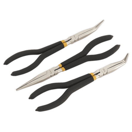 Sealey AK930 Needle Nose Pliers Set 3pc 280mm Ni - Fe Finish - AK930 - Sealey Tools UK - Workshop Tool Storage