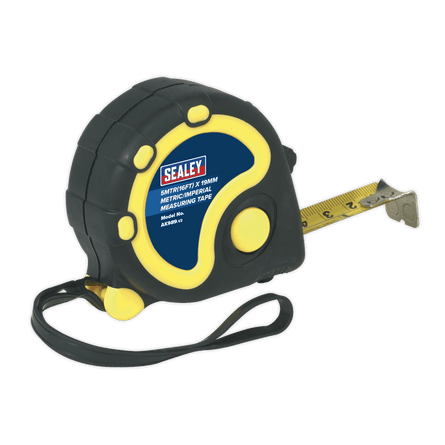 Sealey AK989 Rubber Tape Measure 5m(16ft) x 19mm - Metric/Imperial - AK989 - Sealey Tools UK - Workshop Tool Storage