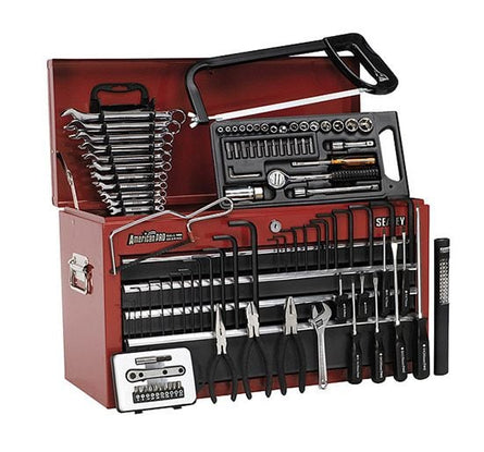Sealey AP2201BBCOMBO Topchest 6 Drawer with Ball Bearing Runners - Red/Grey & 97pc Tool Kit - Combo Kits - SLY-16199 - Sealey Tools UK - Workshop Tool Storage