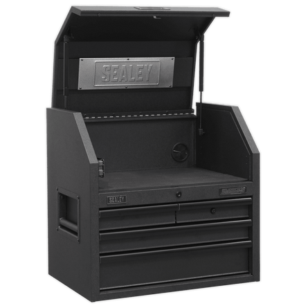 Sealey AP2704BE Topchest 4 Drawer 660mm with Soft Close Drawers & Power Strip - AP2704BE - Sealey Tools UK - Workshop Tool Storage