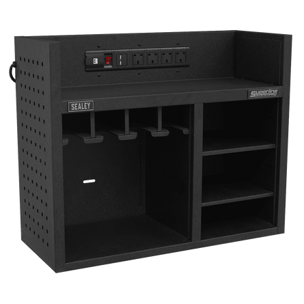 Sealey AP30SRBE Power Tool Storage Rack 760mm with Power Strip - AP30SRBE - Sealey Tools UK - Workshop Tool Storage