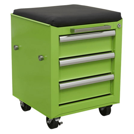 Sealey AP556CSHV Rollcab 3 Drawer & Utility Seat - AP556CSHV - Sealey Tools UK - Workshop Tool Storage