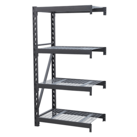 Sealey AP6372E Heavy - Duty Racking Extension Pack with 4 Mesh Shelves 640kg Capacity Per Level - AP6372E - Sealey Tools UK - Workshop Tool Storage