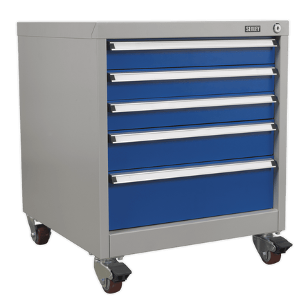 Sealey API5657B Mobile Industrial Cabinet 5 Drawer - API5657B - Sealey Tools UK - Workshop Tool Storage