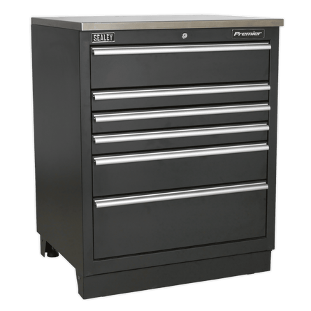 Sealey APMS03 Modular Floor Cabinet 6 Drawer 775mm Heavy - Duty - APMS03 - Sealey Tools UK - Workshop Tool Storage