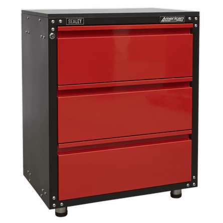 Sealey APMS82 Modular 3 Drawer Cabinet with Worktop 665mm - APMS82 - Sealey Tools UK - Workshop Tool Storage