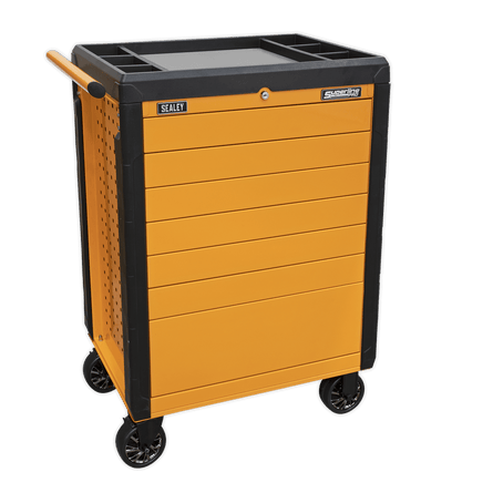 Sealey APPD7O Rollcab 7 Drawer Push - To - Open Hi - Vis Orange - APPD7O - Sealey Tools UK - Workshop Tool Storage