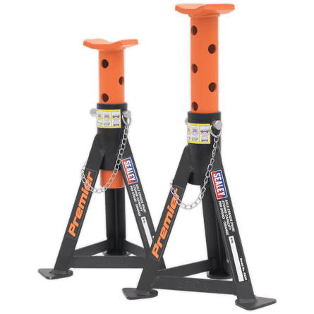 Sealey AS3O Axle Stands (Pair) 3tonne Capacity per Stand - Orange - AS3O - Sealey Tools UK - Workshop Tool Storage