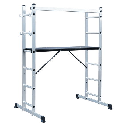 Sealey ASCL2 Aluminium Scaffold Ladder 4 - Way EN 131 - ASCL2 - Sealey Tools UK - Workshop Tool Storage