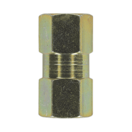 Sealey BC10100F Brake Tube Connector M10 x 1mm Female to Female Pack of 10 - BC10100F - Sealey Tools UK - Workshop Tool Storage