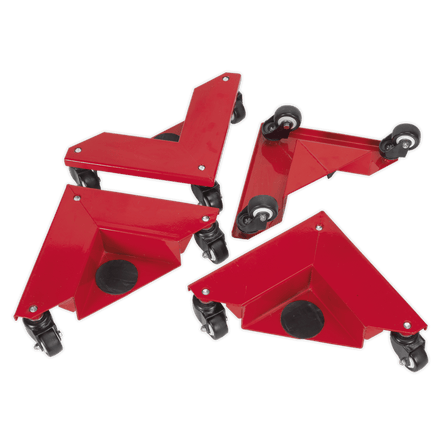 Sealey CM4 Corner Transport Dollies Set of 4 - 150kg Capacity - CM4 - Sealey Tools UK - Workshop Tool Storage