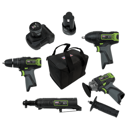 Sealey CP108VCOMBO1 10.8V 4pc Cordless Combo Kit 2 Batteries | TCD - CP108VCOMBO1 - Sealey Tools UK - Workshop Tool Storage