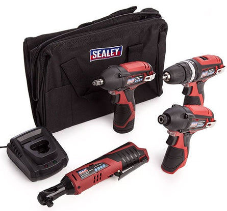 Sealey CP1200COMBO 12V Complete 4 Piece Kit - 2 Batteries - CP1200COMBO - CP1200COMBO - Sealey Tools UK - Workshop Tool Storage