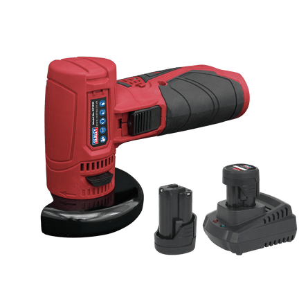 Sealey CP1210KIT Angle Grinder Kit 75mm 12V Lithium - ion - 2 Batteries - CP1210KIT - Sealey Tools UK - Workshop Tool Storage