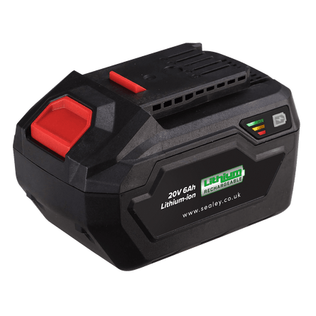 Sealey CP20VBP6 Power Tool Battery 20V 6Ah Lithium - ion for SV20 Series - CP20VBP6 - Sealey Tools UK - Workshop Tool Storage