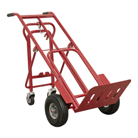 Sealey CST989 Sack Truck 3 - in - 1 with Pneumatic Tyres 250kg Capacity - CST989 - Sealey Tools UK - Workshop Tool Storage