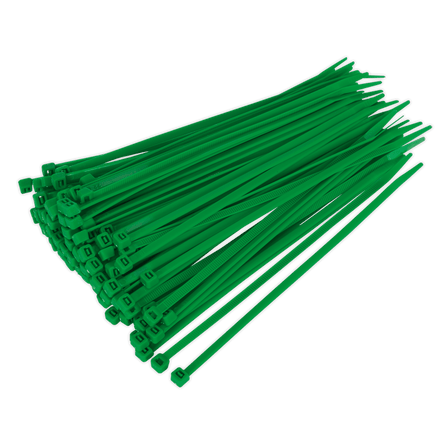 Sealey CT20048P100G 200 x 4.4mm Green Cable Tie - Pack of 100 - CT20048P100G - Sealey Tools UK - Workshop Tool Storage