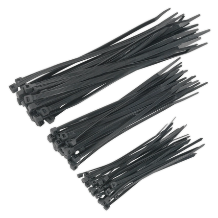 Sealey CT75B Cable Ties Assorted Black Pack of 75 - Wiring Tools - SLY-18930 - Sealey Tools UK - Workshop Tool Storage