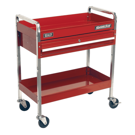 Sealey CX101D Trolley 2 - Level Heavy - Duty with Lockable Drawer - CX101D - Sealey Tools UK - Workshop Tool Storage