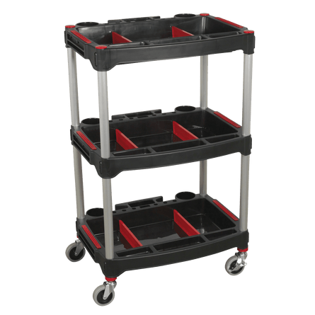 Sealey CX313 Workshop Trolley 3 - Level Composite with Parts Storage - CX313 - Sealey Tools UK - Workshop Tool Storage