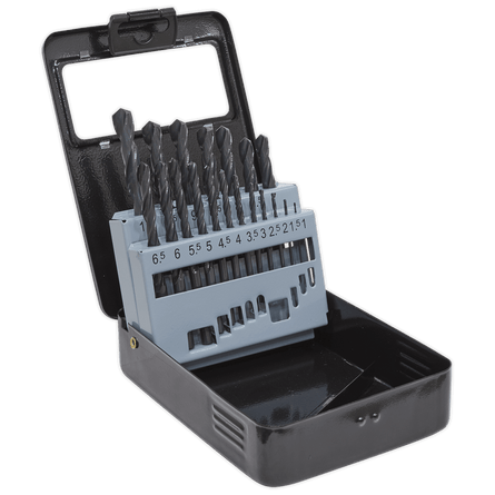Sealey DBS19RF HSS Roll Forged Drill Bit Set 19pc 1 - 10mm - DBS19RF - Sealey Tools UK - Workshop Tool Storage