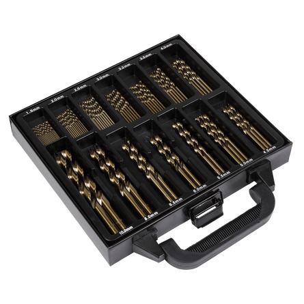Sealey DBS99CB Drill Bit Set HSS Cobalt Fully Ground 99pc - DBS99CB - Sealey Tools UK - Workshop Tool Storage