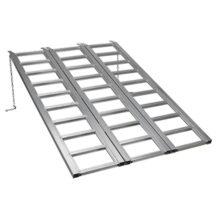Sealey FLR680T Motorcycle/Trike/ATV & Mini Tractor Ramp Wide Tri - Fold 680kg Capacity - FLR680T - Sealey Tools UK - Workshop Tool Storage