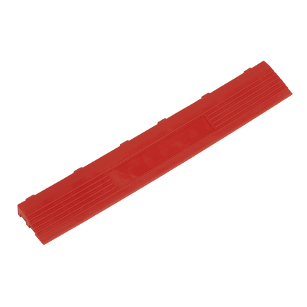 Sealey FT3ERF Polypropylene Floor Tile Edge 400 x 60mm Red Female - Pack of 6 - FT3ERF - Sealey Tools UK - Workshop Tool Storage