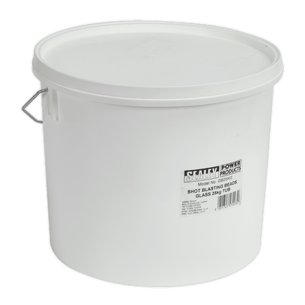 Sealey GB25KG Shot Blasting Beads Glass 25kg Plastic Tub - GB25KG - Sealey Tools UK - Workshop Tool Storage
