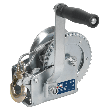 Sealey GWC1200M Geared Hand Winch 540kg Capacity with Cable - GWC1200M - Sealey Tools UK - Workshop Tool Storage