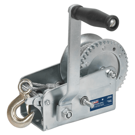 Sealey GWC2000M Geared Hand Winch 900kg Capacity with Cable - GWC2000M - Sealey Tools UK - Workshop Tool Storage