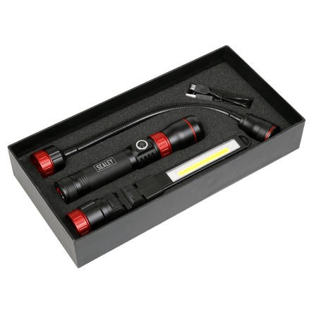 Sealey LED0131R Interchangeable 3 - In - 1 COB LED Inspection Light Rechargeable - LED0131R - Sealey Tools UK - Workshop Tool Storage